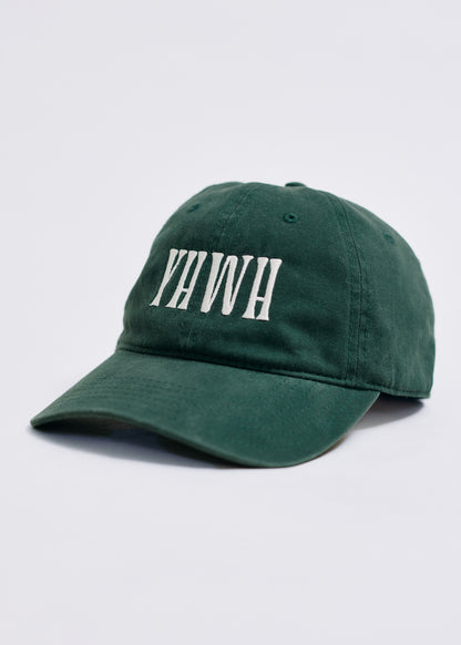 Green cap with 'YHWH' text on a light gray background